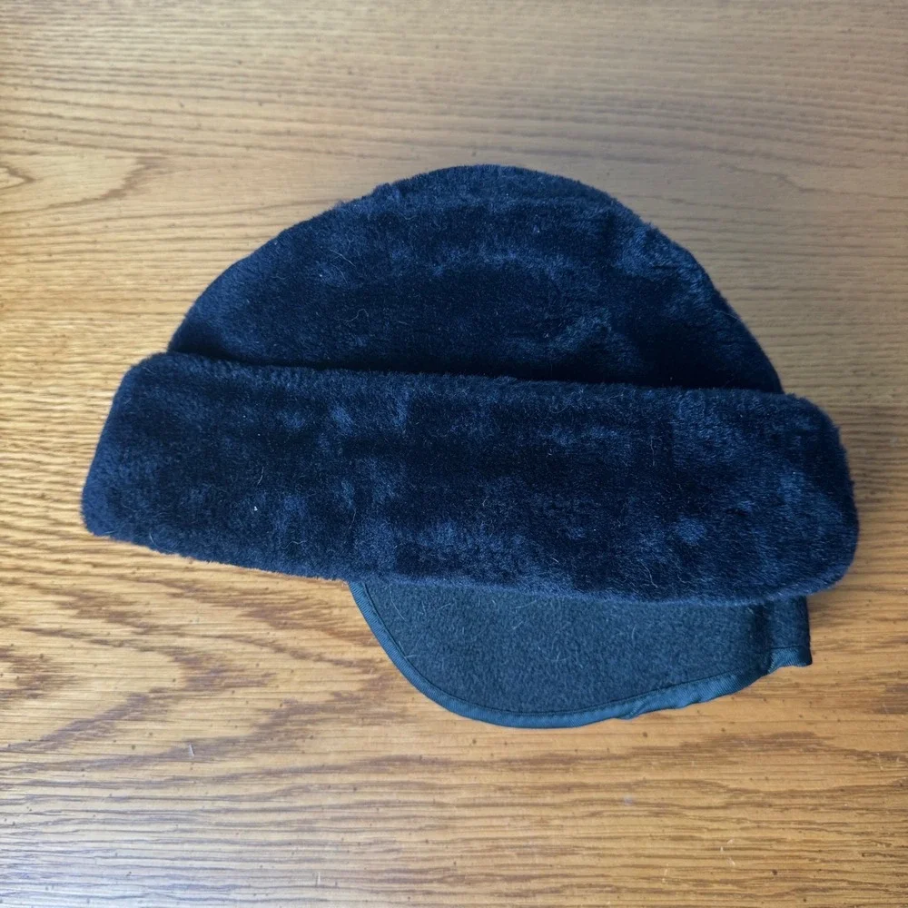 Vintage Children's Union‎ Made Faux Fur Winter Hat Lined Fold Over Brim